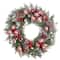 Haute Decor 24" Pre-Lit Frosted Ithica Pine Wreath, Soft White LED Lights